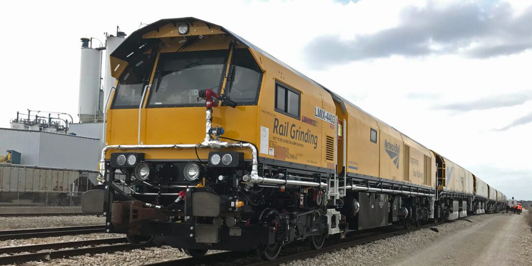 Loram C44 production rail grinding train