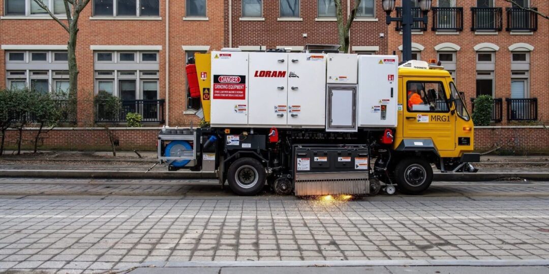 Loram MRG compact transit rail grinding machine
