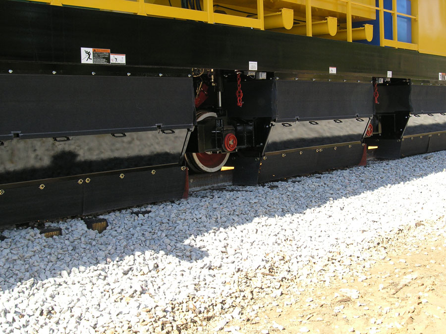 Spark side shields on a Harsco production grinder
