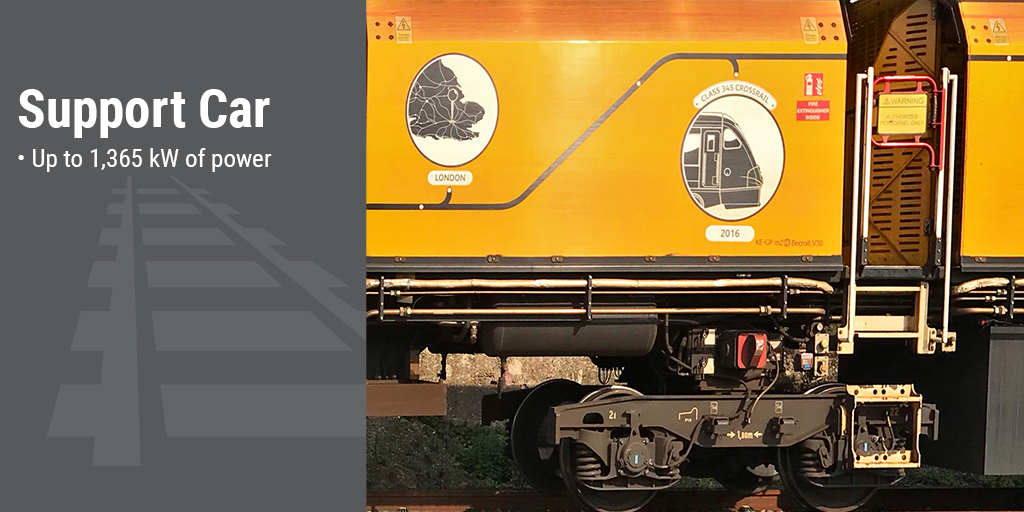 Loram C44 production rail grinder on track